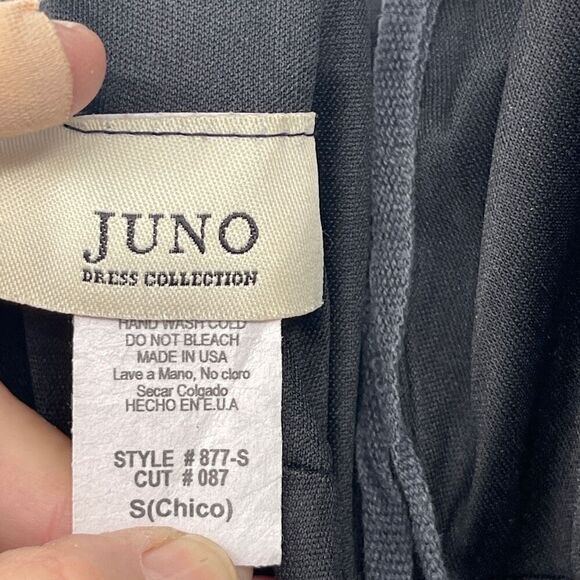 Juno Dress Collection Charcoal Gray Shiny Ruched Pleated Cocktail Dress Small - Picture 7 of 10